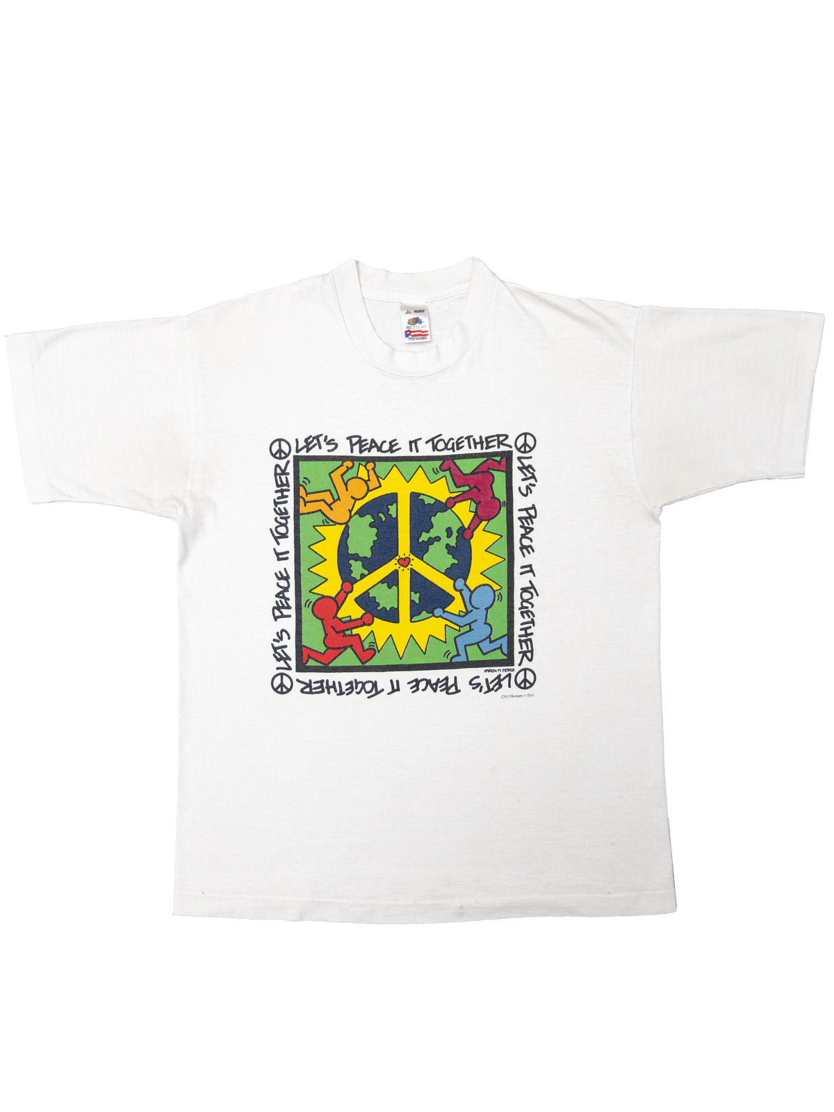 Vintage 1990s Lets Peace It Together Humanitees T Shirt