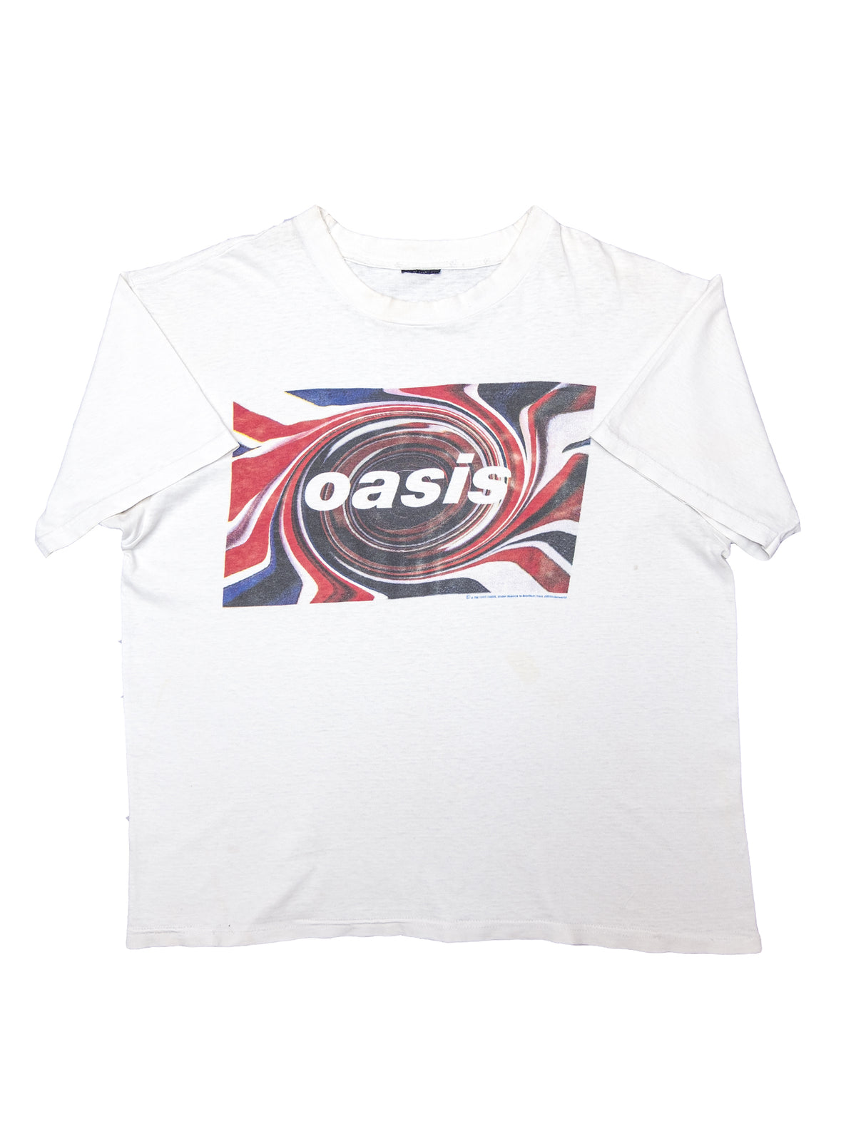 oasis union jack t shirt